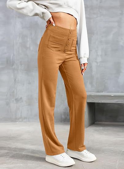 Luus - Stijlvolle high-waisted elastische casual broek, perfect voor een comfortabele en trendy look