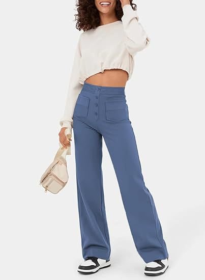 Luus - Stijlvolle high-waisted elastische casual broek, perfect voor een comfortabele en trendy look