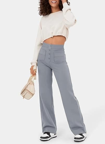 Luus - Stijlvolle high-waisted elastische casual broek, perfect voor een comfortabele en trendy look